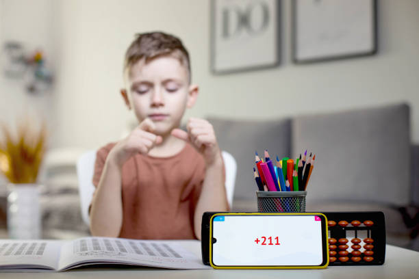 child confidently solving a mathematical problem using Vedic math techniques, highlighting the mastery of mental math skills encouraged by Mastermindz